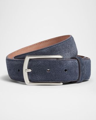 Ermenegildo Zegna Men & apos;s Triple Stitch Leather Belt