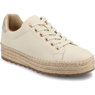 Journee Collection Cosima Espadrille Sneaker in Bone/gold at Nordstrom Rack, Size 12