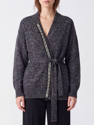 Liu Jo Cardigan a vestaglia in misto lana con applicazioni di cristalli