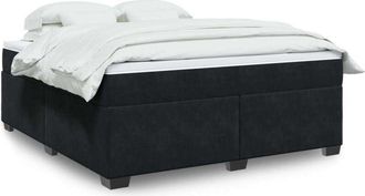 vidaXL Vidaxl - Cama Box Spring Con Colch&oacute;n Terciopelo Negro 180x200 Cm