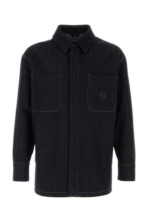 Fendi Mens Denim Jacket - Dark Grey Cotton - Size EU 48 (Mens)