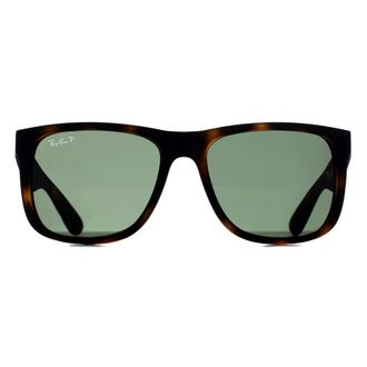 Ray-Ban Rectangle Matte Havana Dark Green Polarized RB4165 Justin in Brown