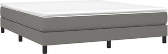 vidaXL Cama Box Spring Con Colch&oacute;n Tela Gris Oscuro 180x200 Cm Vidaxl