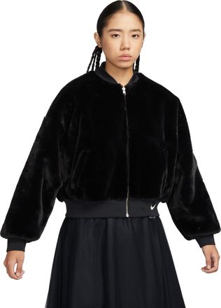Nike (WMNS) Nike Sportswear Reversible Faux Fur Bomber Jacket Black FB8693-010