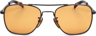 David Beckham Db 7019/S Square Amber-Tinted Sunglasses