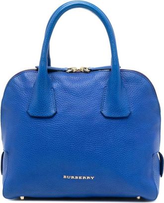Burberry Pre-owned Handbags, female, Blue, Size: ONE SIZE Pre-owned Leather Satchel