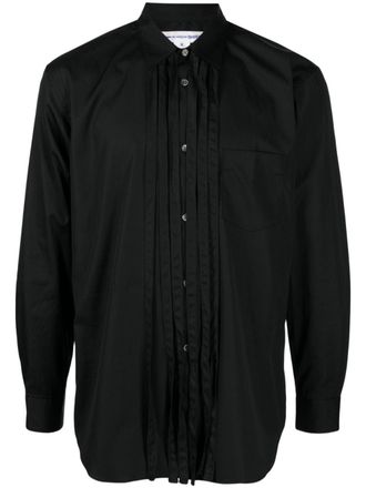 Comme Des Gar&ccedil;ons pleat-detailing cotton shirt - Black