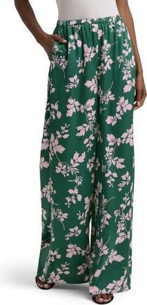 Favorite Daughter Effortless Wide Leg Pants in Emerald Floral at Nordstrom, Size X-Large