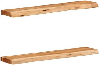 vidaXL Wall Shelves 2 pcs 80x20x3.5 cm Solid Wood Acacia Vidaxl
