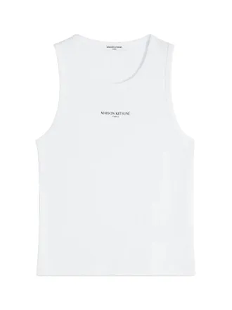 Maison Kitsun&eacute; Paris Ribbed Tank Top Qm00600ka0033