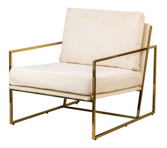 Nordlys Sill&oacute;n escandinavo 1 plaza en terciopelo con patas de acero beige