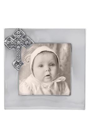 Mariposa Cross 4 x 4-Inch Picture Frame in Silver at Nordstrom