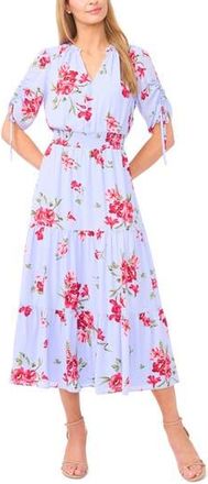 CeCe by Cynthia Steffe Floral Tiered Dress in Windsurfer at Nordstrom Rack, Size X-Large