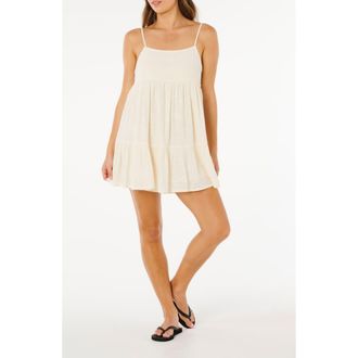 Rip Curl Classic Surf Tiered Cotton Sundress in Bone at Nordstrom, Size Xx-Large