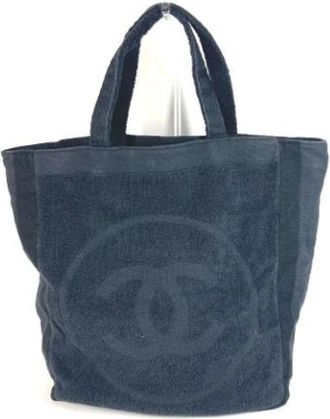 Chanel Pre-owned Tote Bags, female, Blue, Size: ONE SIZE Pre-owned Fabric chanel-bags