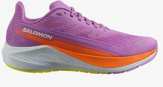 Salomon Womens Aero Blaze 2 Running Shoes In Iris Orchid/ Dragon Fire/sulphur Spring