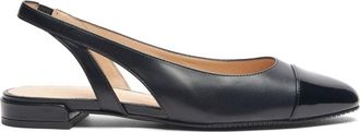 Stuart Weitzman Sleek slingback ballerina shoes - women - Calf Leather/Calf Leather/Calf Leather - 36 - Black