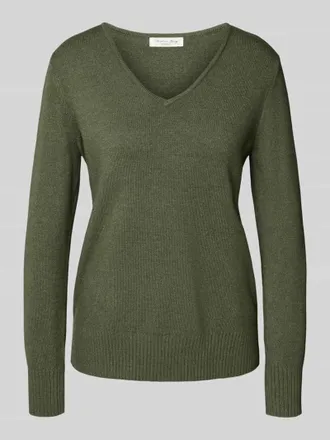 Christian Berg Regular Fit Longsleeve aus Viskose-Mix in Strick-Optik in Oliv Melange, Größe XXL