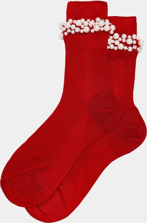 Maria La Rosa Womens Perles Silk-Blend Mid-Calf Socks One Size