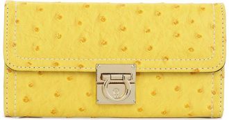 Tiffany & Fred Classic Ostrich-Embossed Leather Wallet