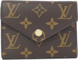 Louis Vuitton Marron Coated Canvas Wallet (Tri-Fold) (Pre-Owned)