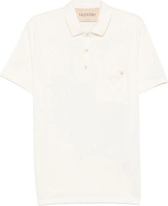 Valentino VGold katoenen polo shirt - Heren - Polos - Wit - M - Katoen - Tops