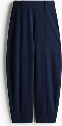 H&M Jersey Barrel-leg Pants in Navy Blue at Nordstrom, Size X-Small