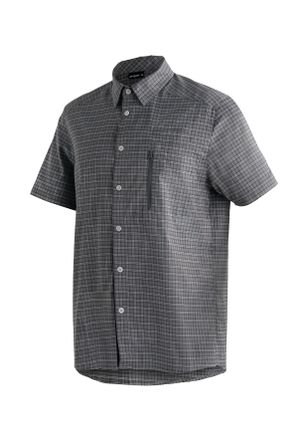 Maier Sports Funktionshemd MAIER SPORTS Mats S/S, Herren, Gr. 46, Normalgr&ouml;ssen, grau, 97% Polyester, 3% Elasthan, Hemden Funktionshemd, Herren Hemd kurzarm, karri