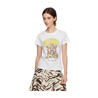 Ganni Dames, Tops, Wit, Maat: XS Katoen