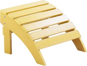 Beliani Reposapi&eacute;s Amarillo De Madera Pl&aacute;stica Resistente A La Intemperie Estilo Moderno Jard&iacute;n Adirondack