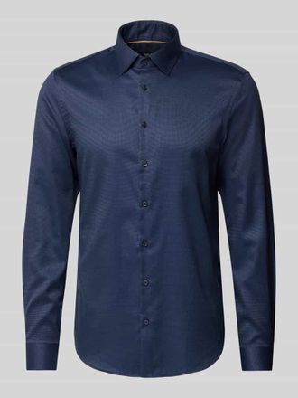 Jake*s Slim Fit Businesshemd in Premiumqualit&auml;t in Marine, Gr&ouml;&szlig;e 37/38