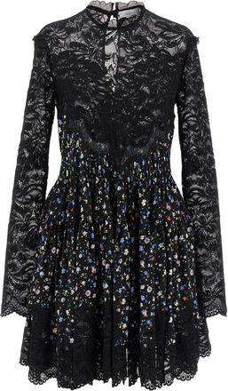 Paco Rabanne Floral Lace Dress - Dames - Korte kleedjes - Zwart - S - Kleedjes