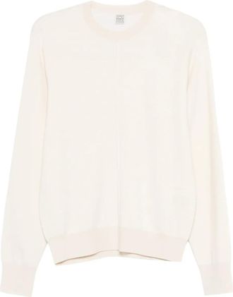 Toteme crew-neck sweater - women - RWS Wool/Organic Cotton/Cashmere/Elastane - M - Neutrals
