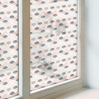 Tulup Pellicola Opaca Per Finestre 200x146 Cm Protezione Per Cucina Bagno Uffici Camera Da Letto Autoadesiva Vetro Smerigliato Decorativa Motivo A Ventaglio