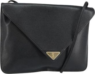 Saint Laurent Pre-owned Cross Body Bags, female, Black, Size: ONE SIZE Pre-owned Leather Crossbody Bag