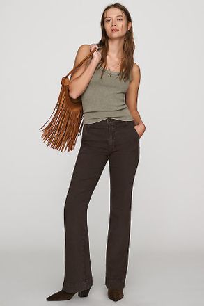 Joe's Molly Mid-Rise Wide-Leg Trouser Jeans
