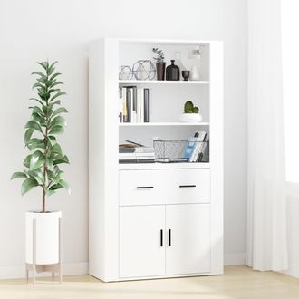 vidaXL Aparador Alto Madera Contrachapada Blanco Vidaxl