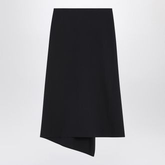 Victoria Beckham Navy Skirt In Blend