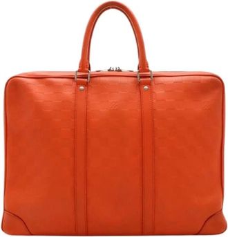 Louis Vuitton Pre-owned PDV Porte Documents Voyage Damier Infini briefcase - Dames - Vintage Handtas - Oranje - ONE Size - Leer - Vintage