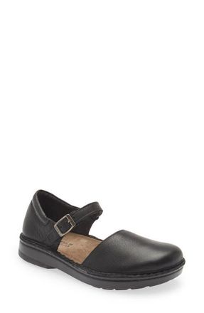 Naot Catania Mary Jane Flat in Soft Black Leather at Nordstrom, Size 10Us