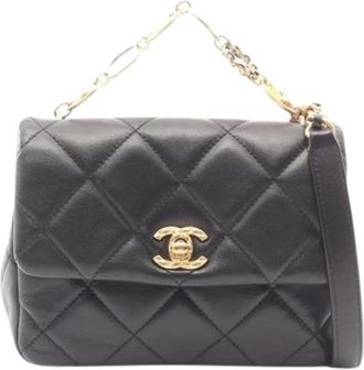 Chanel Pre-owned Mini Schoudertas - Dames - Vintage Mini Tas - Zwart - ONE Size - Leer - Vintage