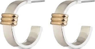 Lauren Ralph Lauren ribbed-detail half-hoop earrings - Silver