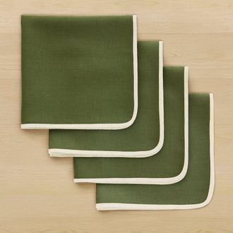 Solino Home Linen Dinner Napkins - Kensington, 20 x 20 in Olive at Nordstrom, Size Large