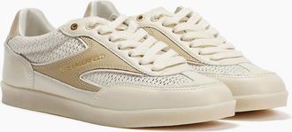 Karl Lagerfeld Womens Karl Lagerfeld Kandidate Mesh Mix Womens Cream Trainers - Size: 6
