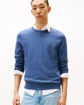 Tommy Hilfiger Mens Essential Crew Neck Sweatshirt in Blue Cotton - Size X-Large