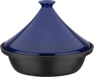 GSW Taj&iacute;n De Fundici&oacute;n Masiva - Gsw - 30 X 22 Cm - Tapa De Cer&aacute;mica - Inducci&oacute;n - Azul