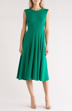 Calvin Klein Scuba Crepe Fit & Flare Dress in Meadow at Nordstrom Rack, Size 10