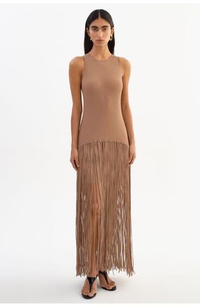 LaMarque Adelita | Shimmery Rib Knit Maxi Dress in Bronze at Nordstrom, Size X-Small