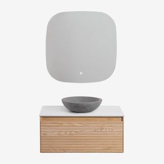 Sklum Sklum - Conjunto De Mueble De Ba&ntilde;o En Madera De Fresno Tedrik