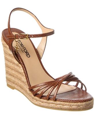 Tom Ford Cabana Leather Wedge Sandal